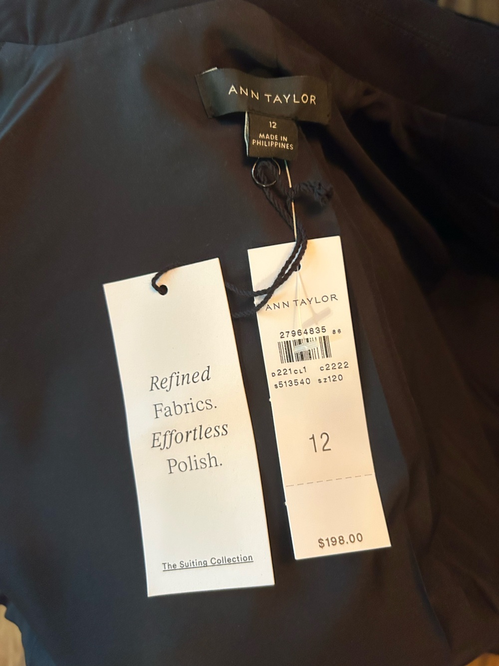 Ann Taylor Classic Black Women's Suit Jacket and Pants Set sz. 12. Nwt - Picture 8 of 16